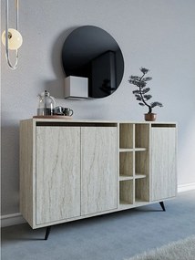 Kredens marmurowy – 140 cm x 86 cm x 40 cm – trawertyn – płyta wiórowa pokryta melaminą