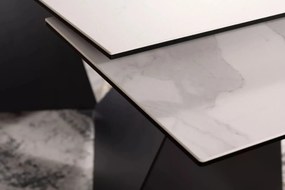 Stół rozkładany PETERSON CERAMIC 160(240)x90 biały marmur/czarny mat SIGNAL