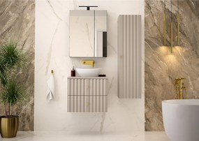 Kaszmirowa Szafka Łazienkowa pod Umywalkę  60cm Ryflowane Fronty Aqua