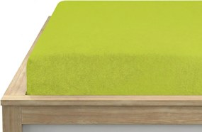 PrzytulneMieszkanie.pl Prześcieradło frotte PREMIUM limonkowe 140x200 cm
