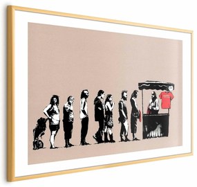 Plakat Zniszczyć kapitalizm 42x29,7 cm z ramą złotą z marginesem ARTGEIST B