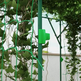 Outsunny Ranking z odpornego na rdzę stali do montażu, wspornik dla pnących roślin, Aeroż 223 x 223 x 223 cm, Łuk na róże Zielony