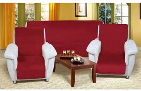 Bellatex Narzuty na kanapę i fotele Korall micro winny 3+1+1