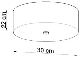 Czarna lampa sufitowa z tekstylnym kloszem ø 30 cm Herra – Nice Lamps