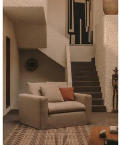 Antracytowy lniany fotel Nora – Kave Home