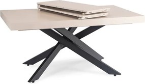 Stół Prostokątny Rozkładany HAMPTON 160-240 cm Kaszmir/Czarny do Jadalni Japandi