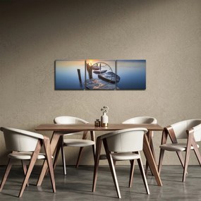 Obraz - Kamienne molo (z zegarem) (90x30 cm)