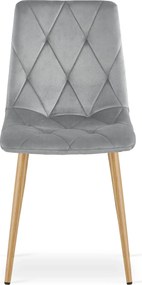 Jasnoszare krzesło metalowe tapicerowane do stołu W8-W40