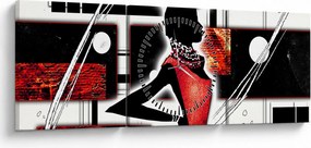 Obraz obrazu starożytnej damy (z zegarem) (90x30 cm)