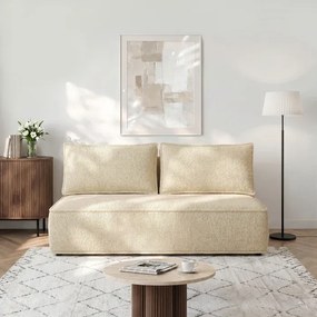 Sofa z Funkcją Spania MAVIA Beżowa Boucle Japandi
