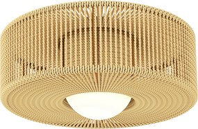 HOMCOM Lampa sufitowa, wisząca lampa boho z oprawką G9 LED, abażur ze sznurka konopnego okrągły