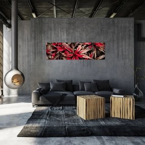 Obraz czerwonych płatków (170x50 cm)