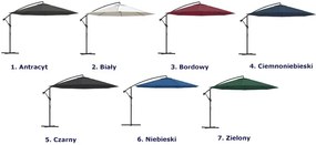 Bordowy ogrodowy parasol z aluminiowym słupkiem N9-E24