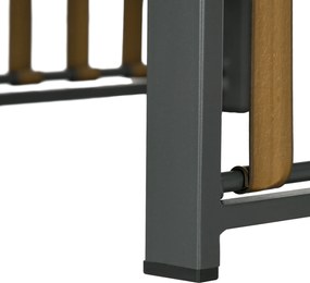 Outsunny Zestaw mebli ogrodowych, 3-częściowy, z poduszkami, dekoracją drewna, antyrdzewna metalowa rama, Szary