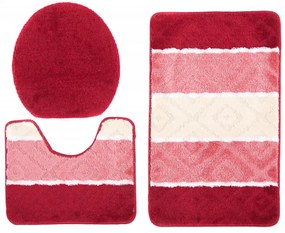 Elegancki komplet dywaników łazienkowych w geometryczny wzór P0-L14