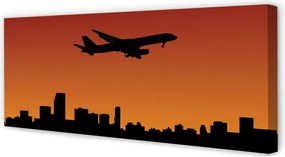 Obraz drukowany na płótnie Samolot w Blasku Zachodu