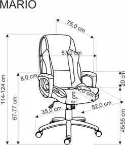 Czarny fotel biurowy z ekoskóry Mario Halmar