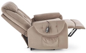 Fotel wypoczynkowy, elektryczny rozkładany, pionizacja beżowy HORTON