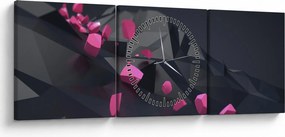 Obraz abstrakcji 3D (z zegarem) (90x30 cm)