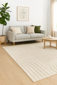 Dywan nowoczesny 3D Arc kremowy 100 cm x 200 cm