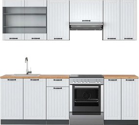 Aneks kuchenny biały dworek/antracyt 240x60x81.6 fame-line