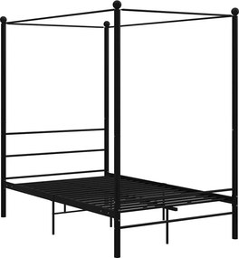 Czarne metalowe łóżko z baldachimem 140x200 cm P8-B34