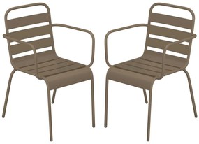 Zestaw 2 foteli ogrodowych sztaplowanych z metalu - Taupe - MIRMANDE marki MYLIA