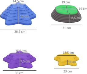 ZONEKIZ zestaw kamieni rzecznych do balansowania 5 sztuk kolorowe kamienie do układania dla dzieci do 80kg | Aosom PL