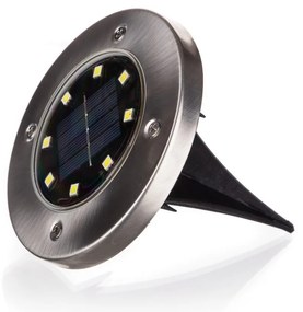 Happy Green Solar LED lampka wpuszczana srebrna,12 cm