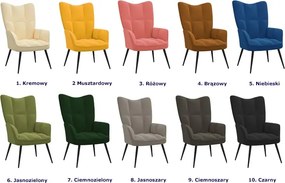 Ciemnozielony welurowy fotel pikowany - Verria