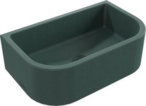 Umywalka betonowa półokrągła wisząca / nablatowa bez otworu na baterię 49 x 30 cm PALANGA | różne kolory : Kolor - Oliwkowy, Typ montażu - podwieszana