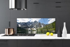 Panel Szklany do Kuchni Alpejskie Jezioro W Głębi Lasu