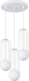 Biała lampa wisząca z 3 drucianymi zwisami - A608 H5-S03