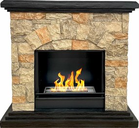 Kominek bioetanolowy Belluno, stojący biokominek, imitacja kamienia, dł. 105xgł. 38xwys. 100