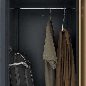 Szafa metalowa ubraniowa JULIA, 800 x 1850 x 450 mm, Eco Design: antracytowa/ orzech