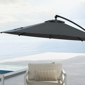 Outsunny Parasol Ampelowy, z Krzyżową Podstawą, 293 x 293 x 260 cm, Szary