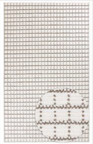 Dywan nowoczesny Jacky Kratka kremowo-beżowy 160 cm x 220 cm