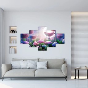 Obraz - Grzyby w pełni księżyca, grafika (125x70 cm)
