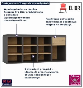 Nowoczesna szafka na buty z siedziskiem antracyt + dąb artisan C1-M11