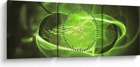 Nowoczesny abstrakcyjny obraz (z zegarem) (90x30 cm)