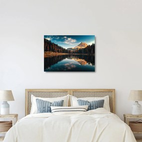 Obraz na szkle - Alpy, Włochy, Dolomity, Lago Antorno (70x50 cm)