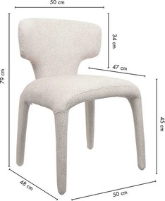 Krzesło do jadalni Apulia, tapicerowane w całości