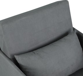 HOMCOM® sofa do spania sofa rozkładana sofa pojedyncza pokrowiec do prania 2 kieszenie boczne poduszka metal szary 70 x 76 x 77 cm