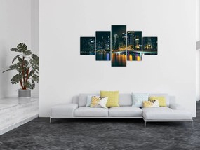 Obraz Singapuru nocą (125x70 cm)
