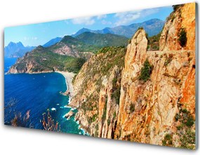 Panel Szklany Surowy Pejzaż Nadmorskich Skał
