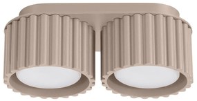 Plafon dwupunktowy AURA 2 taupe GX53 ryflowany SOLLUX  LIGHTING