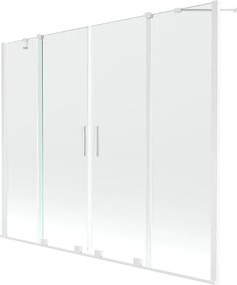 Mexen Velar Duo parawan nawannowy 2-skrzydłowy rozsuwany 180 x 150 cm, transparent, biały - 896-180-000-02-20
