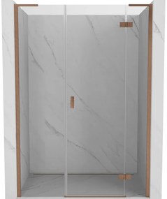 Mexen Mist-H L drzwi prysznicowe uchylne prawe 130 cm, transparent, miedź szczotkowana - 8A5L-130-001-65-00-P