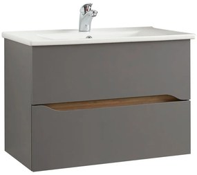 Szara szafka pod umywalkę bez baterii 72x51 cm Set 357 – Pelipal