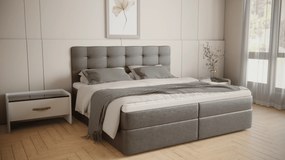 Stylowe Łóżko Kontynentalne BRUNO 140cm z materacem, w ponadczasowym materiale w kolorze czarnym